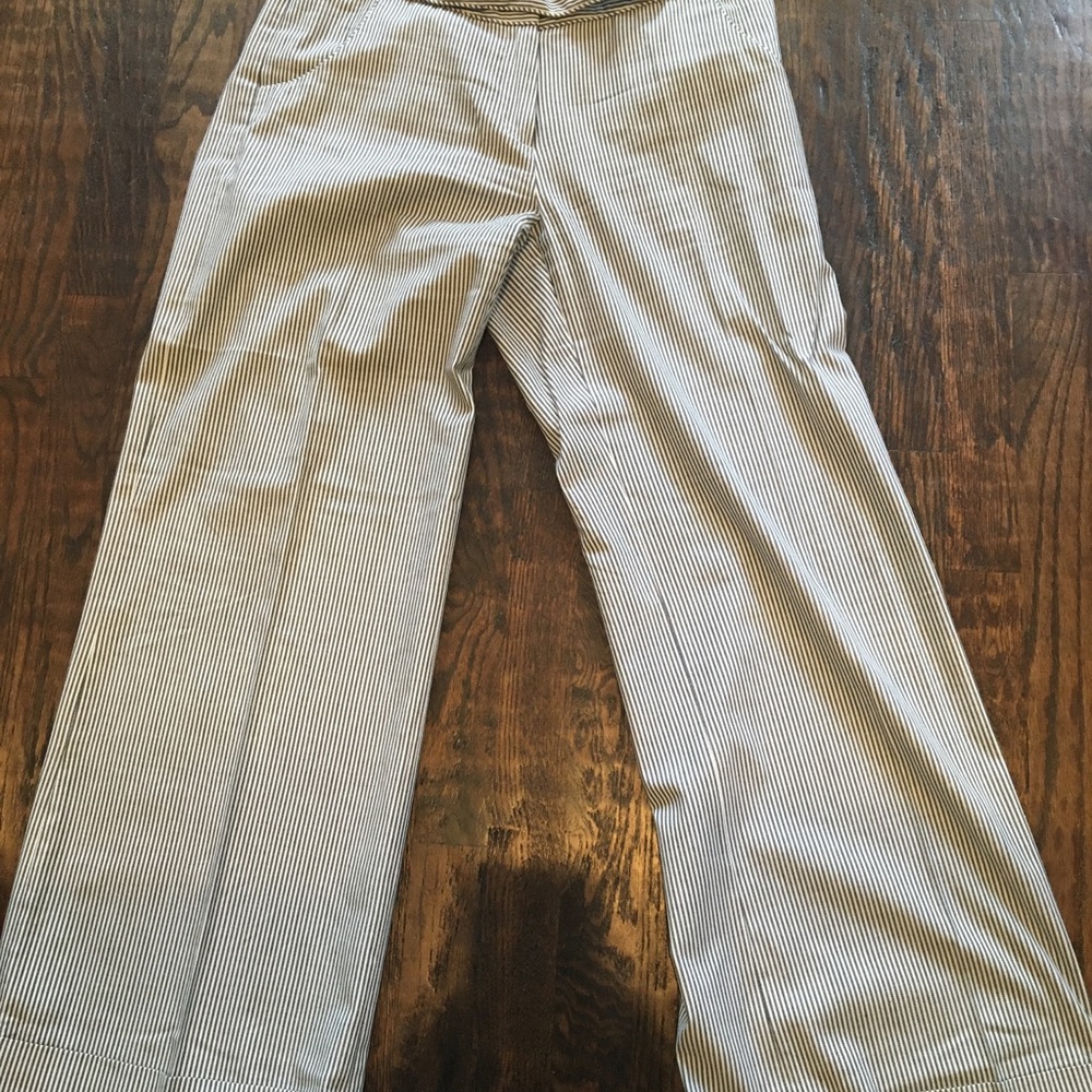Pin strip wide leg pants